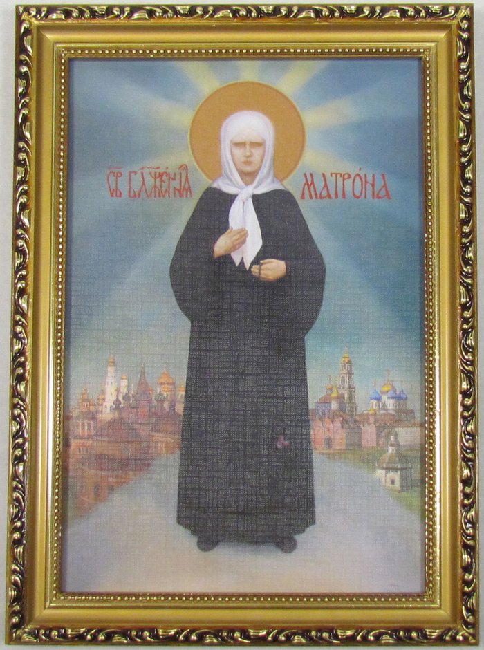 Икона Матрона Московская святая блаженная, литография 35х20