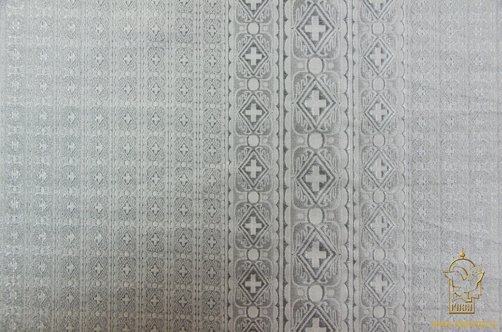 Парча СИНОД, белая с серебром, шир. 114 см