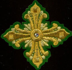 Крест 4 ВАНИН, зеленый с золотом,6-7 см