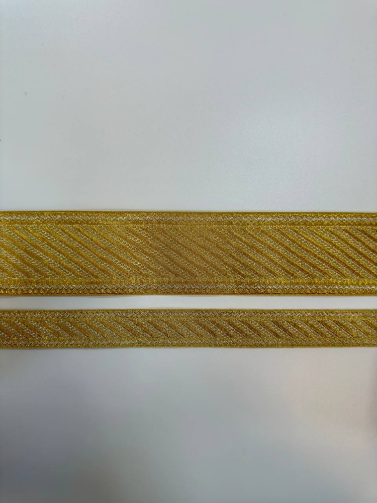Галун Греция ДИАГОНАЛЬ, шир. 2,5 см, золото с серебром