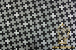 Шелк НОВГОРОДСКИЙ КРЕСТ, черный с серебром, шир. 150 см, Павловский Посад