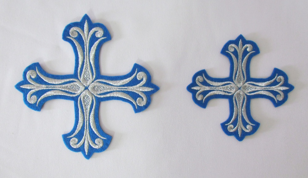 Набор крестов, иерейский, СОФИЯ, синий с серебром, 14 шт