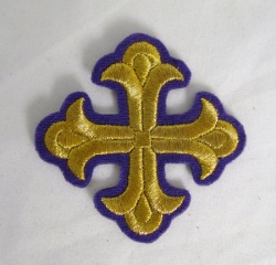 Крест 3 ЛУКОШКО, фиолетовый с золотом,8-9 см Крест 3 ЛУКОШКО, фиолетовый с золотом,8-9 см