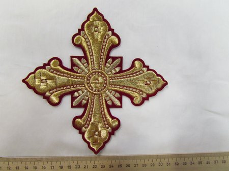Крест 1 ВАНИН, бордо с золотом