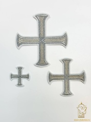 Набор крестов, протодьяконский, БУЛАТ, белый со светлым и/или темным серебром, 12 шт