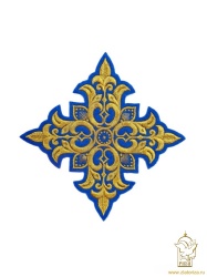 Крест 1 ПОЧАЕВ, синий с золотом, 15-16 см Крест 1 ПОЧАЕВ, синий с золотом, 15-16 см