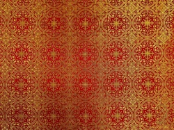 Парча ШУЙСКАЯ, красная с бордовой окантовкой, с золотом, шир. 150 см