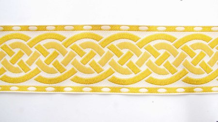 Галун ПЛЕТЕНКА, белый с золотом, шир. 6 см, ФР