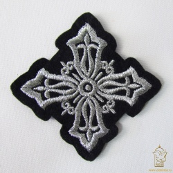 Крест 4 ВИЗАНТИЯ черный с серебром, 8-9 см