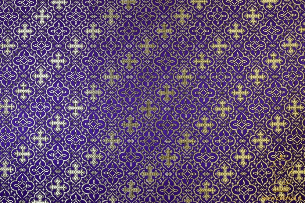 Шелк МУРОМСКИЙ (малый) , фиолет с золотом, шир. 150 см, Рахм