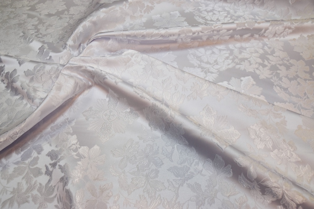 Шелк АЛЕКСАНДРИЯ белый с серебром, шир. 165 см