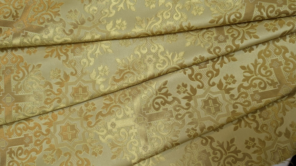 Шелк НИКОМЕДИЯ, желтый (лимон) с золотом, шир. 160 см