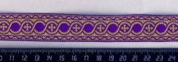Галун ГОРОХ, фиолетовый с золотом, шир. 2,3 см, ФР