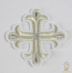 Крест 3 ЛУКОШКО, белый со светлым и темным серебром,8-9 см