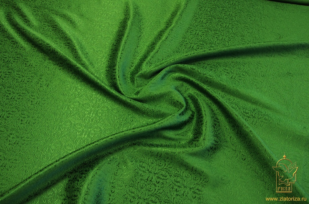 Шелк ОРЕНБУРГ, зеленый, шир. 150 см, Рахманово