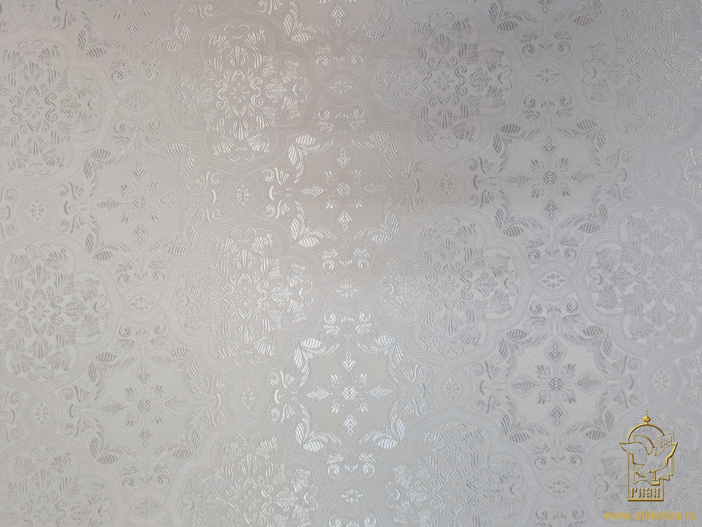 Шелк БЛАГОВЕСТ, белый с серебром, шир. 150 см, Рахманово