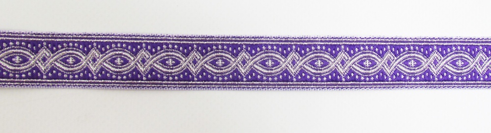 Галун КОСТРОМА, фиолетовый с серебром, шир. 2,2 см, РА