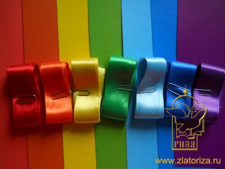 Лента атласная 2 - 3 см, цвет - микс