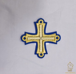 Крест 3 ПЕТЕЛЬНЫЙ, синий с золотом,8-9 см Крест 3 ПЕТЕЛЬНЫЙ, синий с золотом,8-9 см