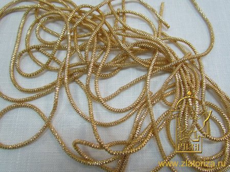 Канительный шнур ЗИГЗАГ 1 золото, арт. gold dabang № 8)