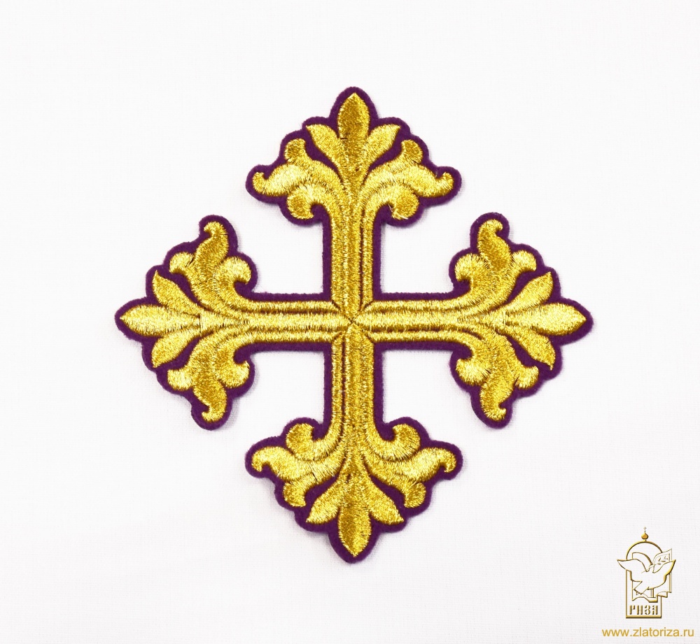 Крест 2 ВИФЛЕЕМ, фиолет с золотом, арт. 27788