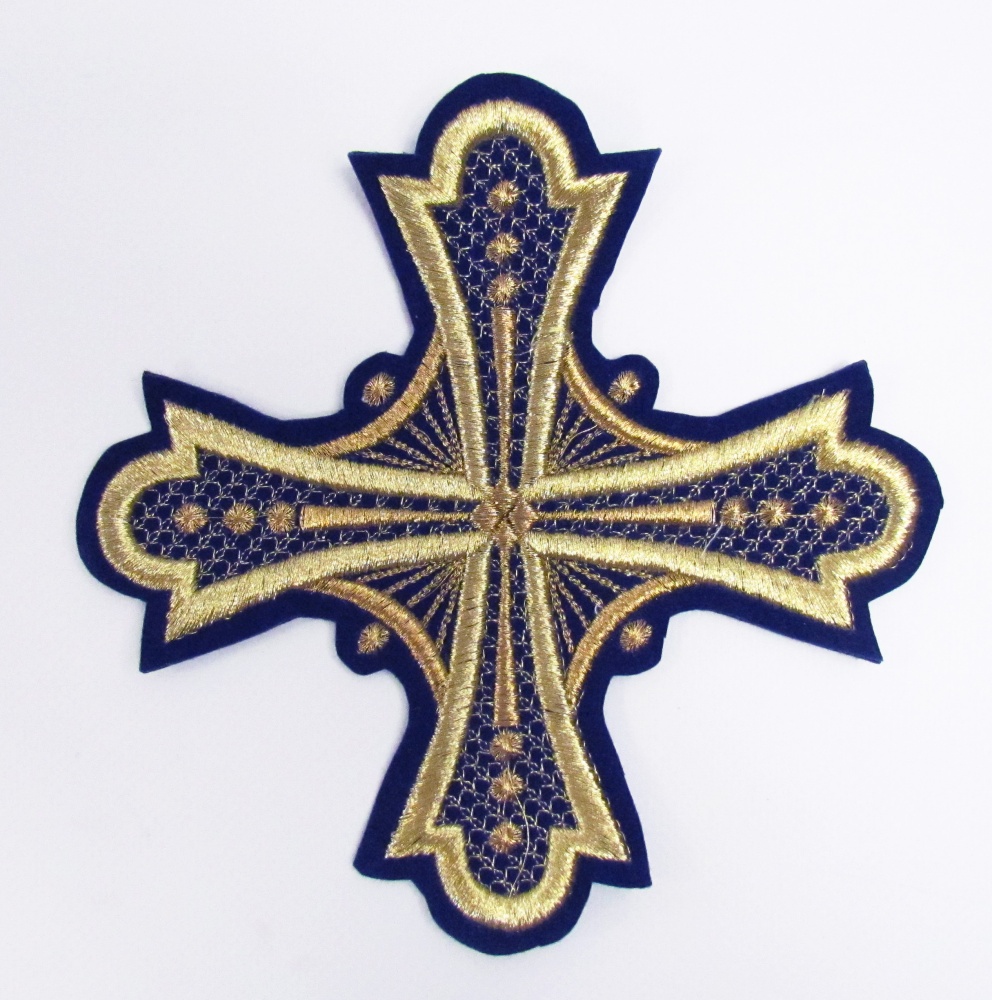 Набор крестов, иерейский, ГЕОРГИЙ, синий с золотом, 14 шт