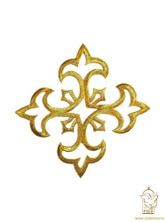 Термоаппликация КРЕСТ, золото, 16,5 х 16,5, арт. 4886, 20 шт