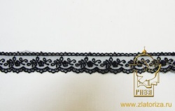 Кружево 121, черное, на сетке, шир. 2 см, 9 м в упаковке