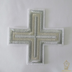 Крест на Престол/Жертвенник АНДРЕЕВСКИЙ, белый со светлым и/или темным серебром, 19 см Крест на Престол/Жертвенник АНДРЕЕВСКИЙ, белый со светлым и/или темным серебром, 19 см