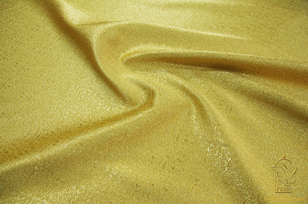 Парча ОРЕНБУРГ, желтая с горчицей, шир. 150 см, Рахманово