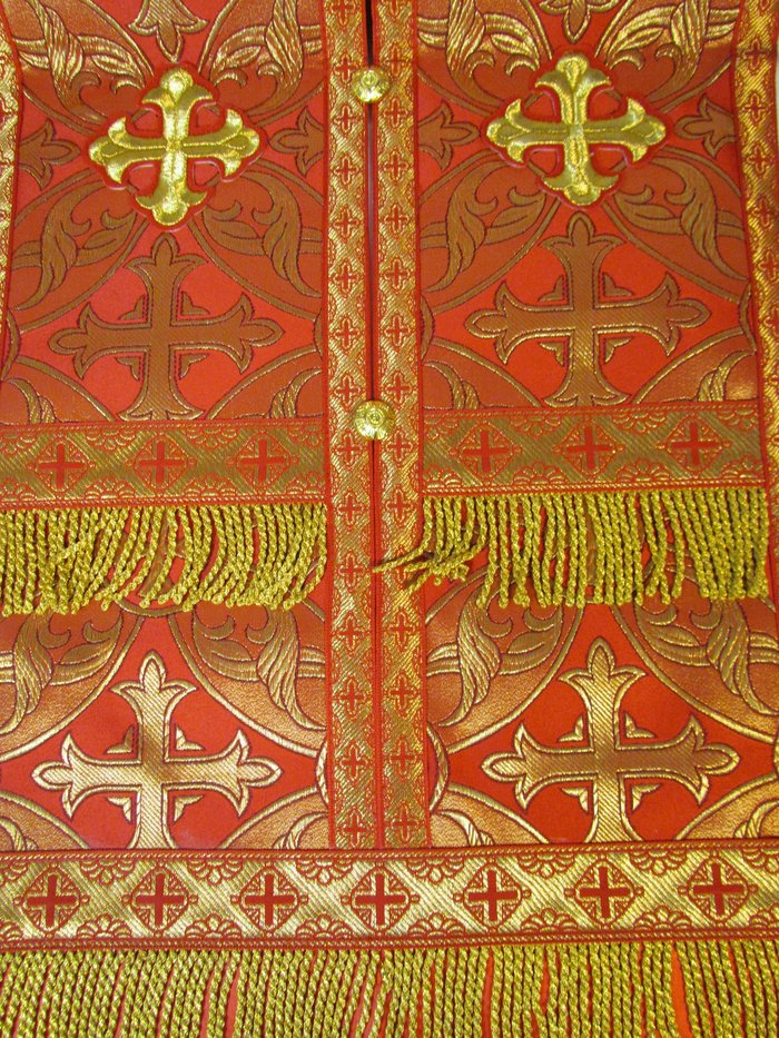 Епитрахиль + поручи, красный с золотом, парча