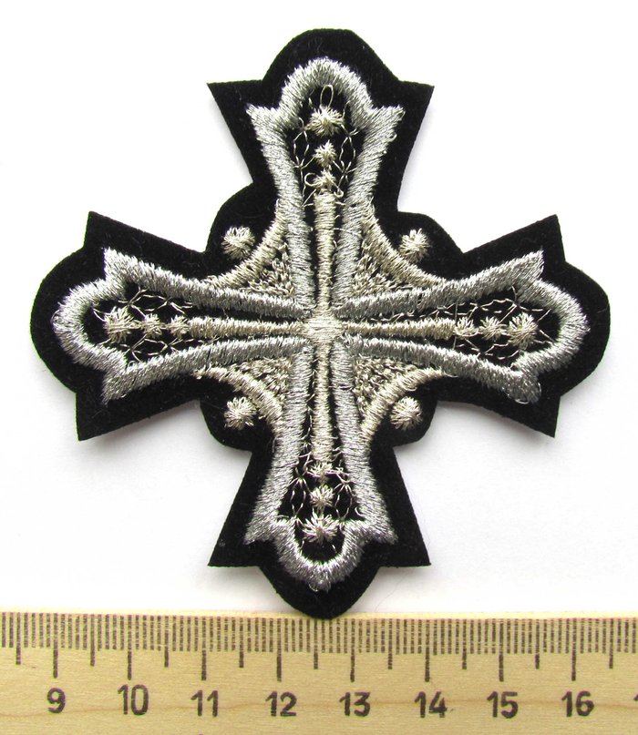 Крест 3 ГЕОРГИЙ, черный с серебром,8-9 см