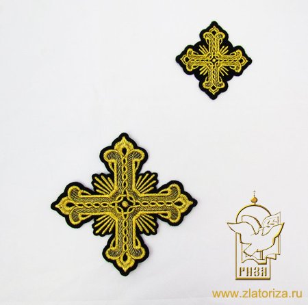 Набор крестов, иерейский, ПРАЗДНИЧНЫЙ черный с золотом, 14 шт, арт. 22292