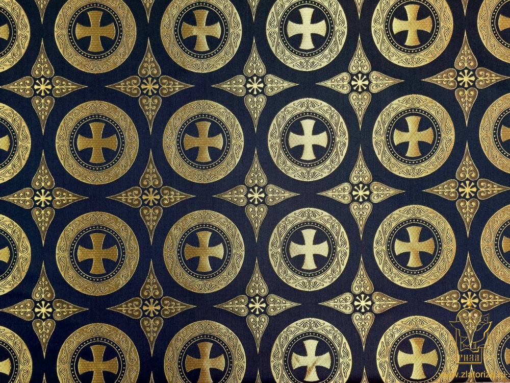 Шелк ДАМАСК, черный с золотом, шир. 165 см