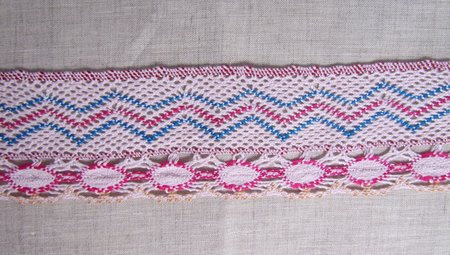 Кружево 133, плетеное, цветное