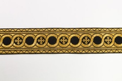 Галун ГОРОХ, черный с золотом, шир. 4 см, ФР Галун ГОРОХ, черный с золотом, шир. 4 см, ФР