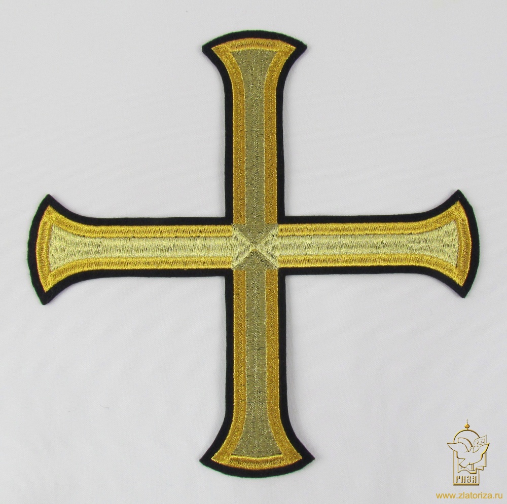 Крест Престол/Жертвенник БУЛАТ, черный с золот, 22,5 см ВИО