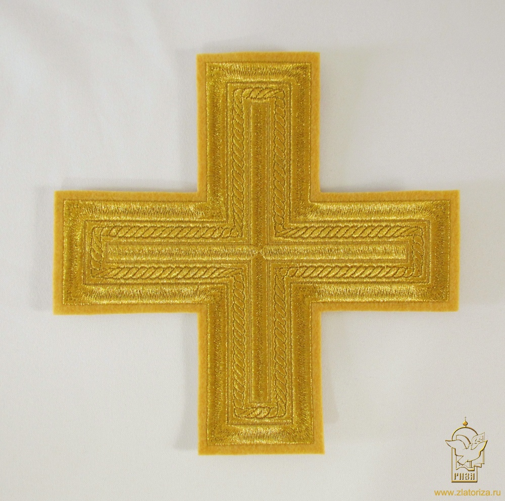 Крест 1 АНДРЕЕВСКИЙ, горчица с золотом, 14,5 - 16 см