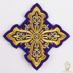 Крест 2 ВИЗАНТИЯ фиолетовый с золотом, 10-12 см Крест 2 ВИЗАНТИЯ фиолетовый с золотом, 10-12 см