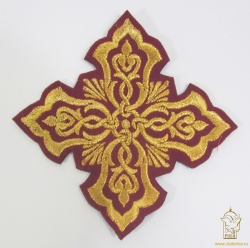 Крест 2 ПЕРЕЗВОН, бордо с золотом,10-12 см Крест 2 ПЕРЕЗВОН, бордо с золотом,10-12 см