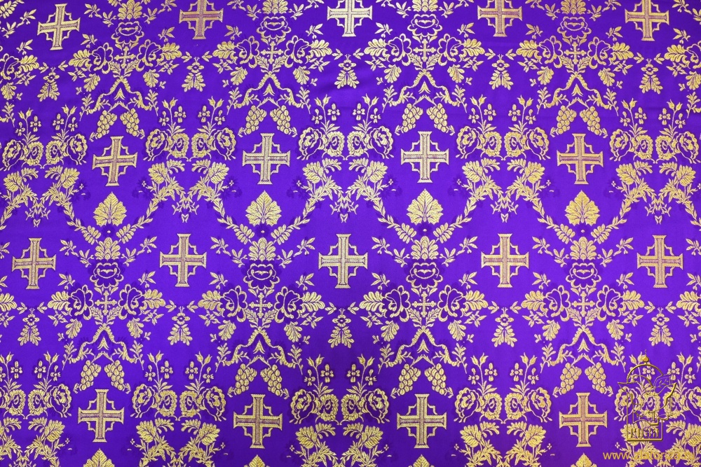 Парча ФЕВРОНИЯ, фиолетовая с золотом, шир. 150 см, Рахманово