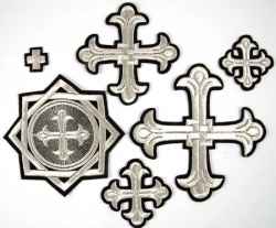 Набор крестов, иерейский, ЛУКОШКО, черный с серебром, 14 шт