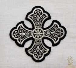 Крест 1 УЗОРНЫЙ черный с серебром,14,5 -16 см