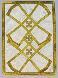 Покровцы шелк, белые с золотом