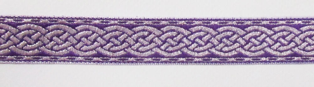 Галун ПЛЕТЕНКА, фиолетовый с серебром, шир. 2,2 см, РА