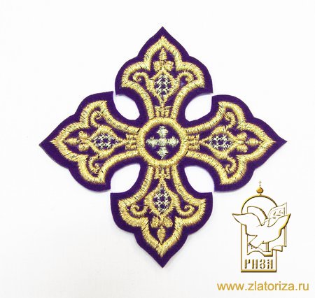 Крест 3 МОСКВА фиолет с золотом