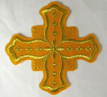 Крест 1 БОЧКА, желтый с золотом