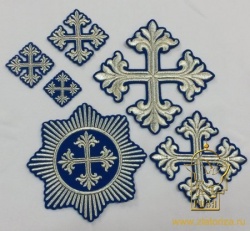 Набор крестов, иерейский, ВИФЛЕЕМ, синий с серебром, 14 шт, арт. 22796