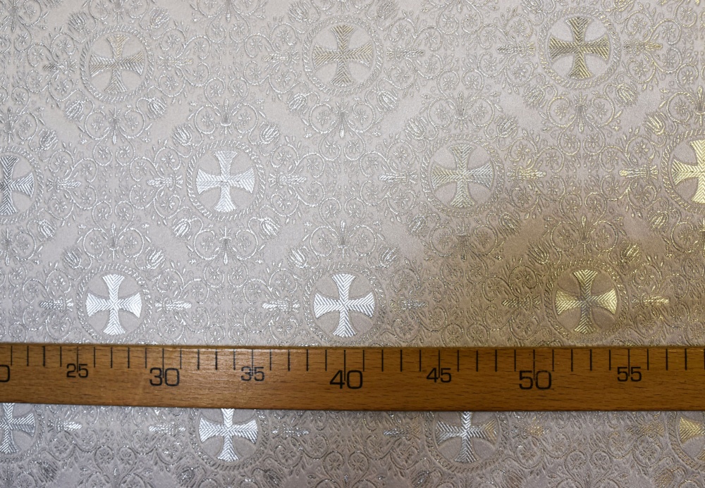 Шелк АЛАНЬЯ малая, белый с серебром, с люрексом, шир. 165 см