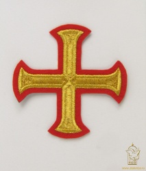 Крест 3 БУЛАТ красный с золотом, 9 см